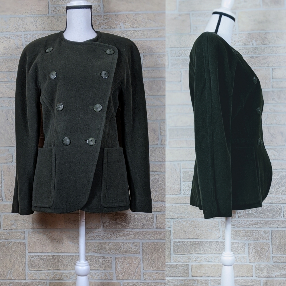 ESCADA Angora Cashgora Wool Double Breasted Coat